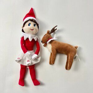 Elf on the shelf girl plush stuffed toy & Pet Reindeer bundle